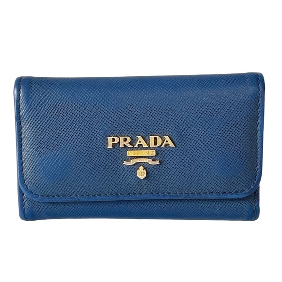 Prada blue saffiano leather key case - Picture 1 of 10